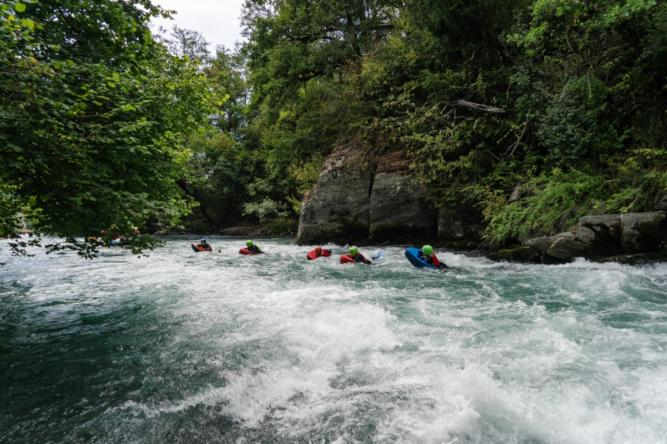Hydrospeed dans le cours d'Aime