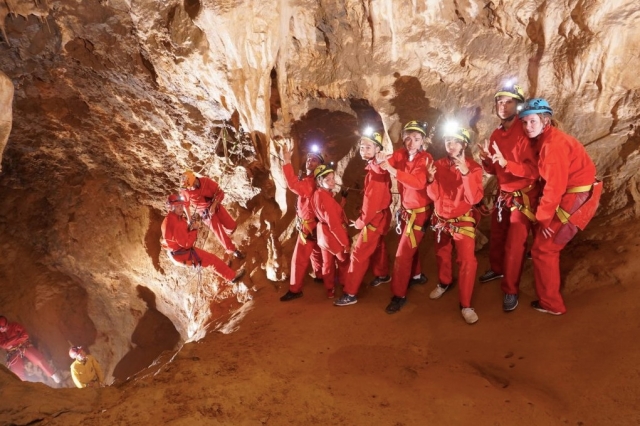  Stalagtites in the cave 