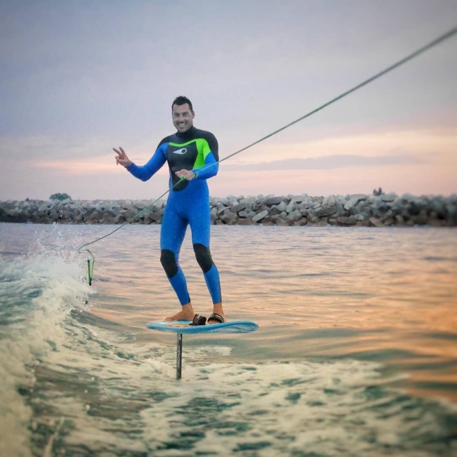  Wakefoil in der Abenddämmerung 