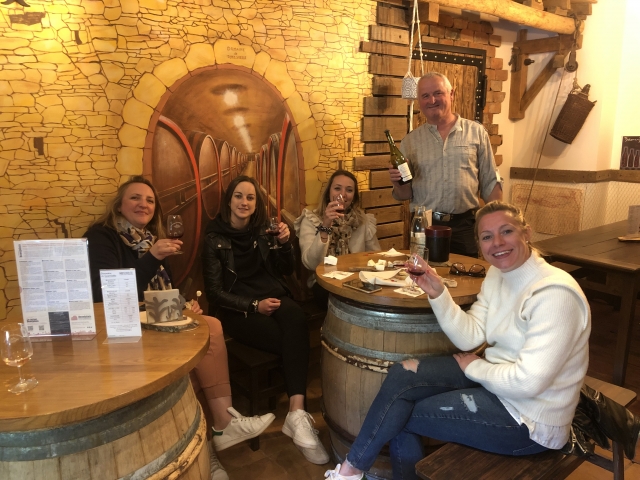 Tasting local wine 