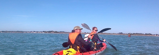 Kayak per tre con un bambino 