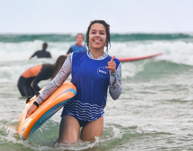  First experience of surfing 