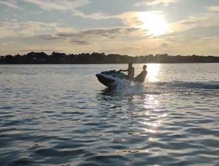 Camada de jet ski em Quiberon - 2 da manhã.