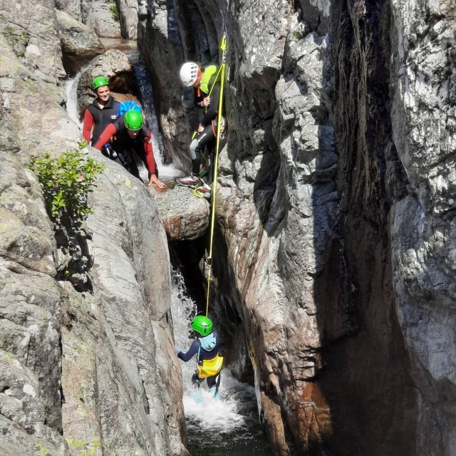 Abseiling along the cliff 