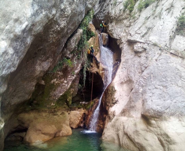  Small corner of water between the cliffs 