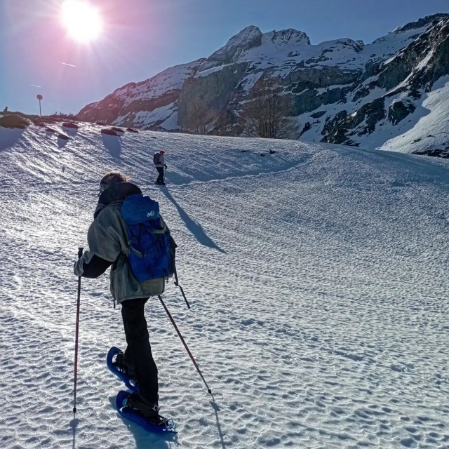  Passeggiata sulla neve sotto il sole 