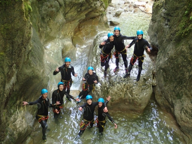 The souvenir photo of the half-day canyoning 