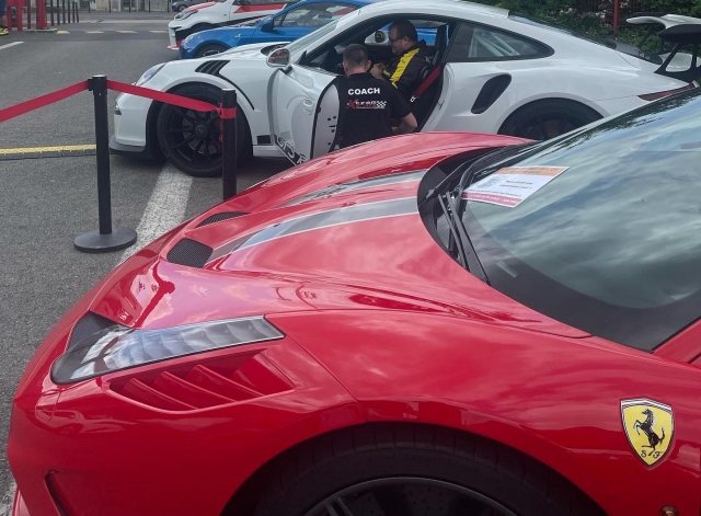  Hood of the red Ferrari 