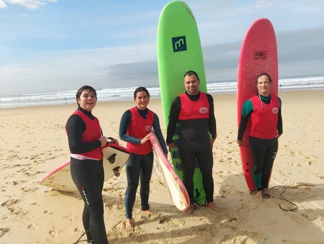  Nossa equipe na praia. 