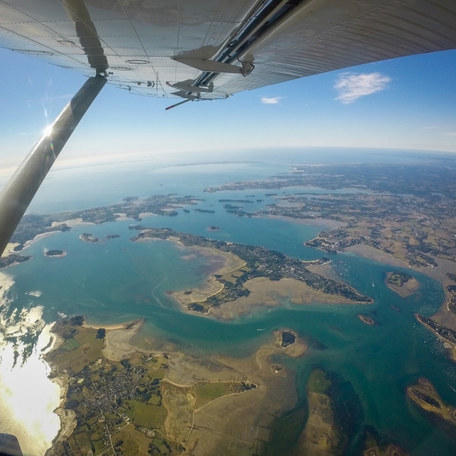 Le littoral du Vannetais vu de l'avion