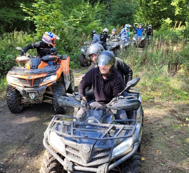 Quad hike in a group 