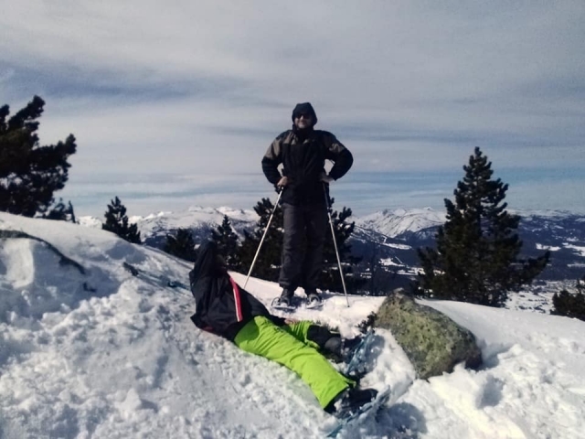  momento de descanso durante a caminhada 