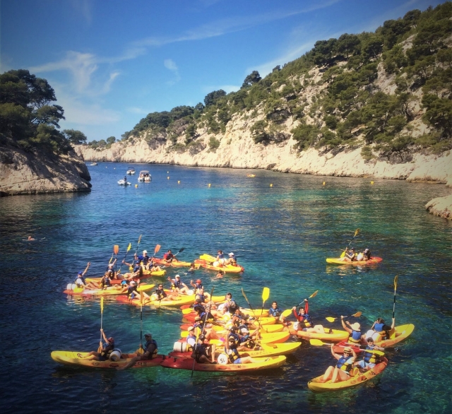 Balade en kayak en groupe dans le Var