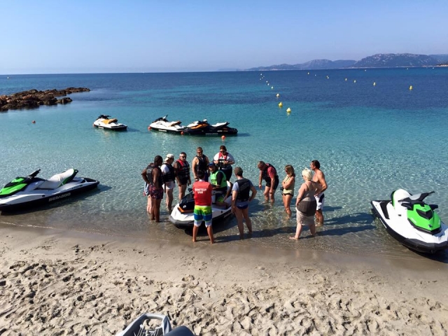  Briefing before the jet ski ride in Corsica 