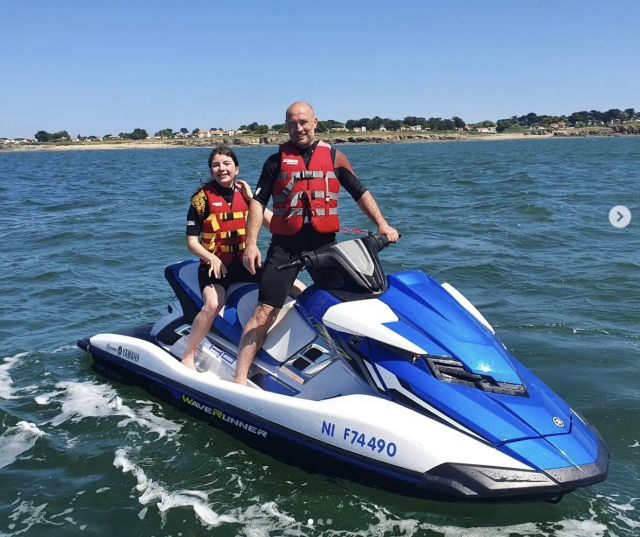 Two-seater jet ski in the Atlantic 