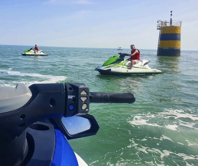 Relaxing moment on a jet ski 