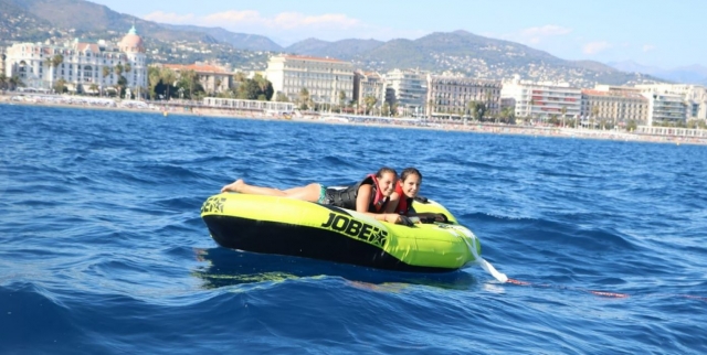 Towed buoy ride in Nice 