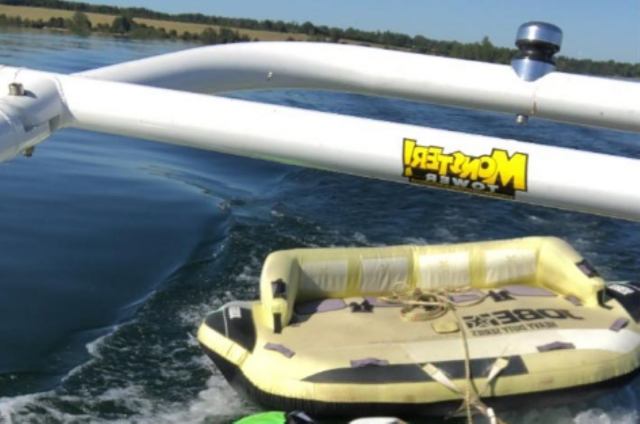  Enjoy a moment of fun in a towed buoy 