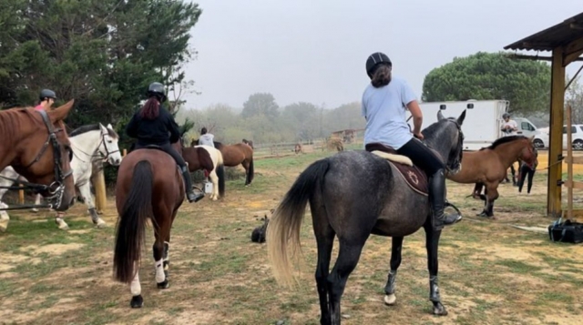  Preparation for our horseback ride 