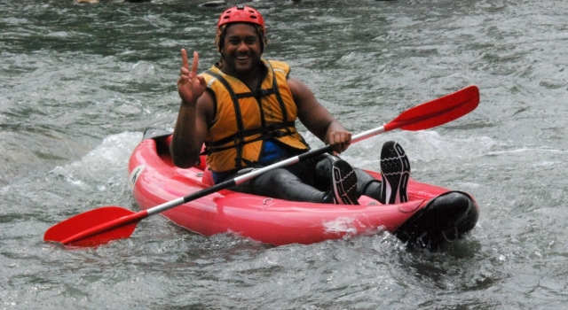  Kanu-Rafting an einem Ort 