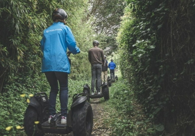 Cruzar los bosques de papayas en segway 
