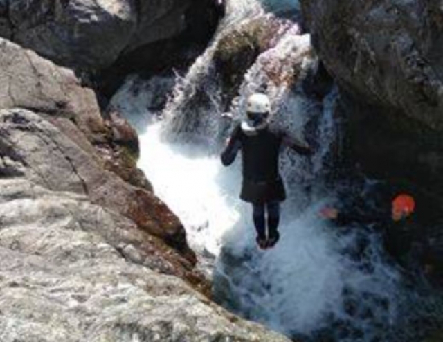  Abseil jump in the Gard canyon 
