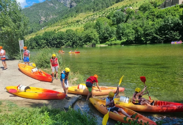 Début de notre escapade en kayak dans les Gorges du Tarn