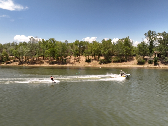  Boat towing our surfer 