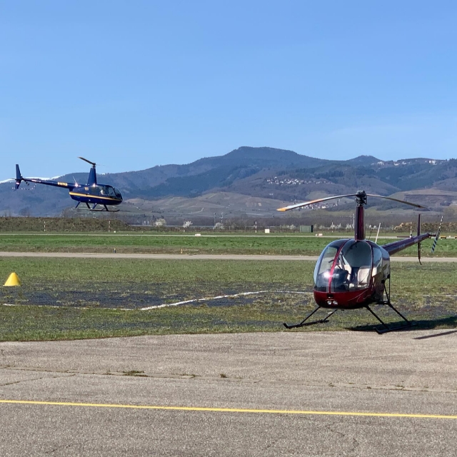  Helicopter takeoff from Colmar aerodrome 