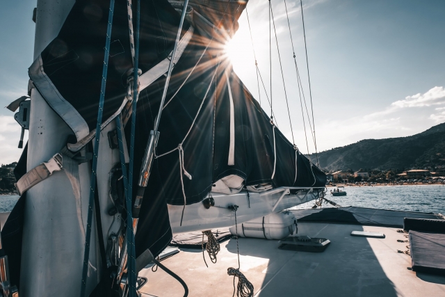 Sunset to contemplate from the Maxi catamaran 