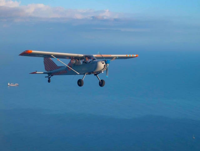  In mid-flight 