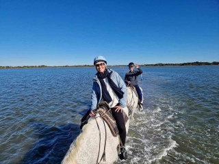 Balade à cheval en Camargue + apéritif-1/2 journée