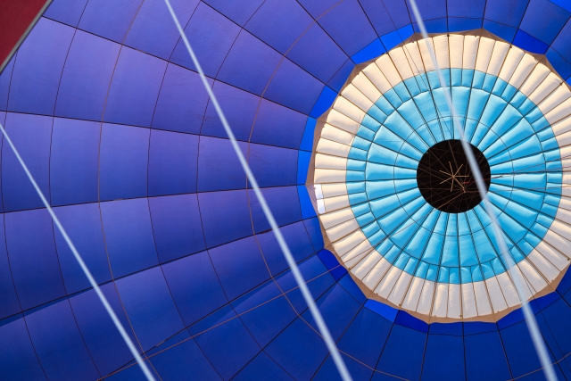 Vue intérieure de la montgolfière