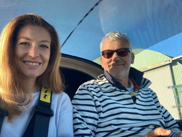 Inside the cockpit of the ultralight plane 