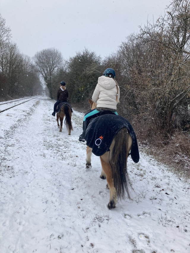  Winter ride on a snowy path 