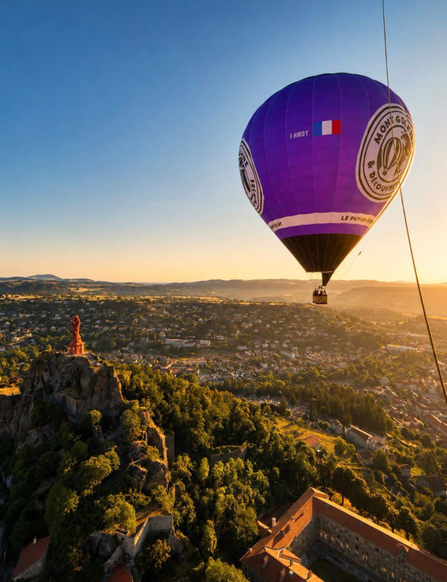 Voo de balão de ar quente de 1 hora em Puy-en-Velay, tarifa de adulto
