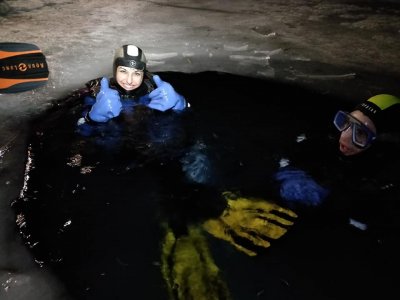 Immersione invernale al Moncenisio - notte 2:30 + Video