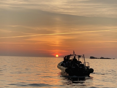 Sonnenuntergang mit dem Boot in Sanguinaires 2h45