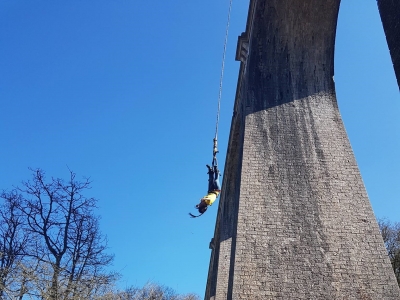 Saut élastique+vidéo Viaduc St Eulalie Cernon 50m